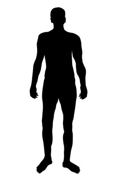 Man body  silhouette isolated on white background