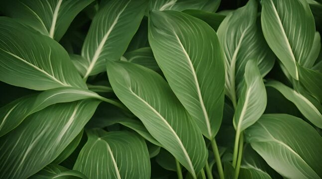 leaves of Spathiphyllum cannifolium abstract dark green texture nature background o.mp4, leaves of Spathiphyllum cannifolium abstract dark green texture nature background