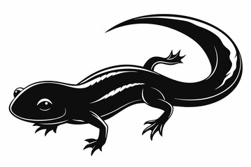 newt silhouette black color printable vector art illustration