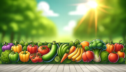 illustration d'assortiment de légumes style pop art - obrazy, fototapety, plakaty