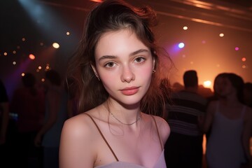 portrait of woman in nightclub