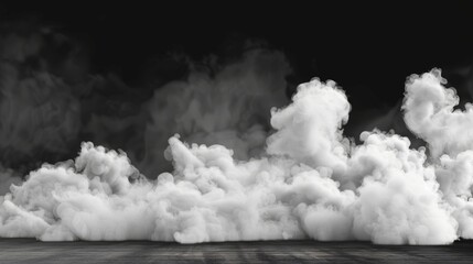 A white smoke cloud with a realistic border with fog on a transparent background. Modern illustration of a smoky mist or toxic vapor on the floor for an atmospheric phenomenon or condensation. - obrazy, fototapety, plakaty