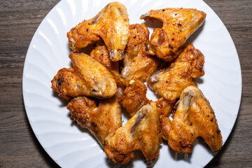 Grilled chicken wings in a plate