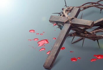 Jesus Crown of Thorns and cross. Crucifixion