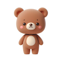 Cartoon Bear Mascot on Transparent Background