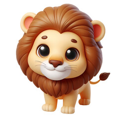 Adorable Cartoon Lion on Transparent Background