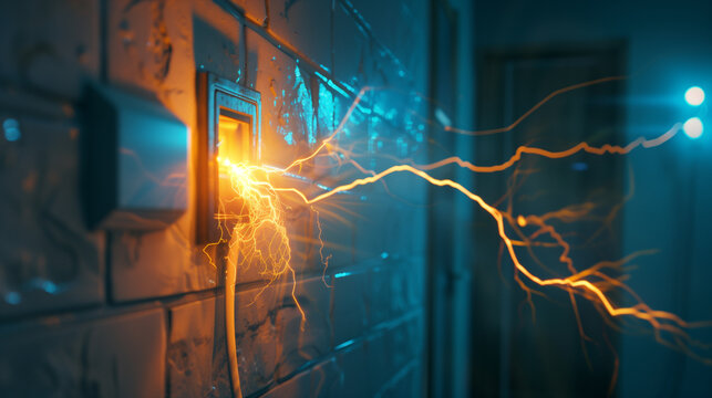 Dangerous Electrical Sparks in Home Setting.