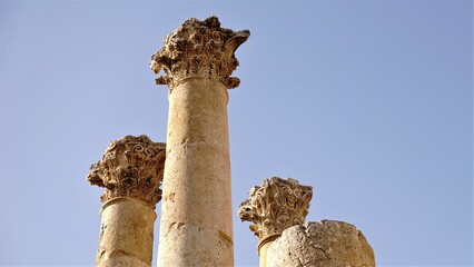ancient stone capitals and columns