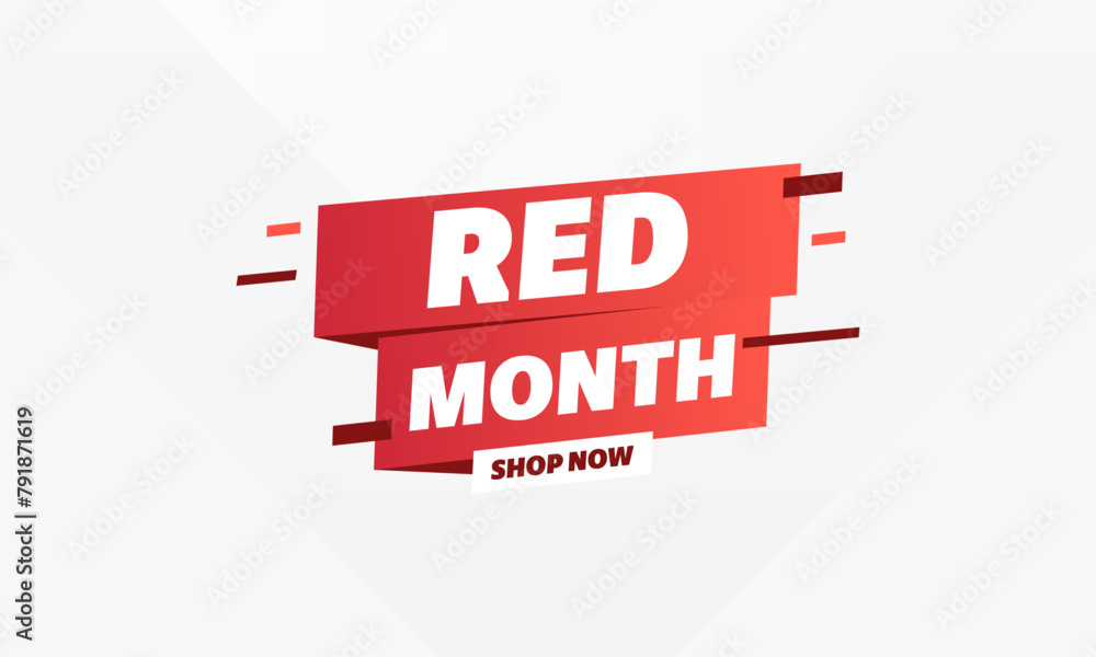 Wall mural red month