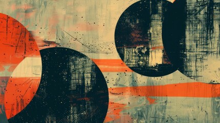 Abstract background with colorful geometric shapes and grunge texture, art illustration
