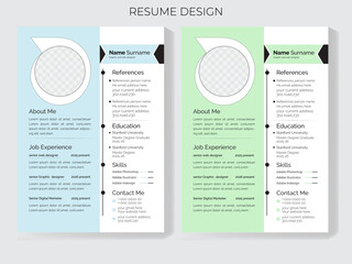 Clean Modern Resume and Cover Letter Layout Vector Template for Business Job Applications, Minimalist resume cv template, Resume design template, cv design, multipurpose resume design
