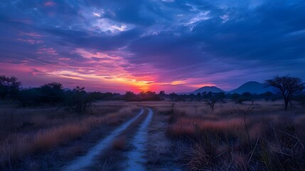 evening with a serene sky painted in shades of blue and purple, captured in full ultra HD high resolution.