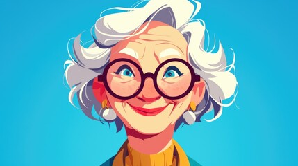 The elderly lady featured in this clipping path is an invaluable asset for enhancing graphic design projects and creating stunning cartoon illustrations - obrazy, fototapety, plakaty