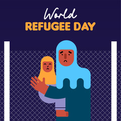 World refugee day illustration background