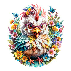 Naklejka premium Chicken Stickers - Generative AI