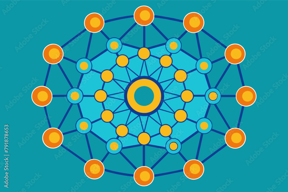 Leinwandbilder circular pattern of interconnected dots