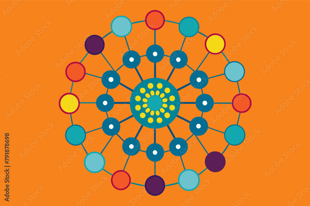Poster circular pattern of interconnected dots