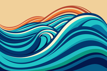 Abstract waves vector symbolizing fluidity and adaptability