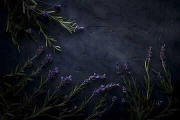Enigmatic Purple Lavender Field under A Mysterious Twilight Haze