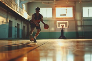 Young Basketball Player on Practice Session, Youth Basketball player, basketball background, basketball practicing background, young boys playing basketball
