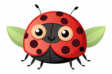 Cute Ladybug Spotted gradient illustration in white background