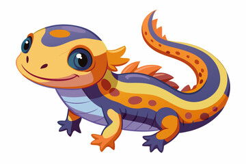 Cute Salamander Slithery gradient illustration in white background
