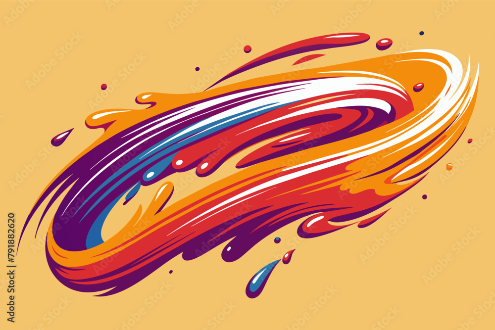 Poster fluid brush strokes creating an artistic impression