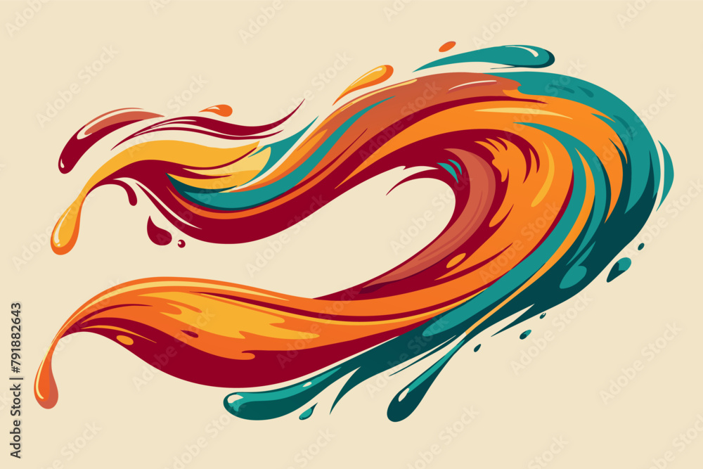 Poster Fluid brush strokes creating an artistic impression
