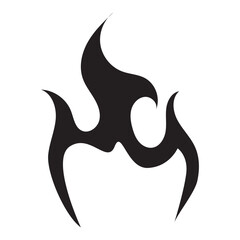 Y2K Fire Silhouette Streetwear Design Element