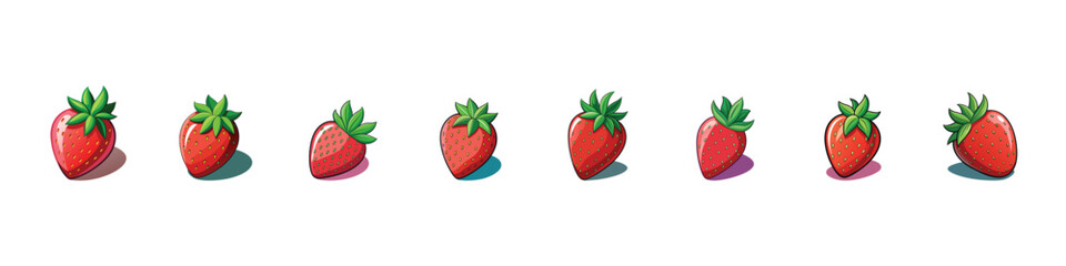 Strawberry icon, Strawberry watercolor fruit hand painted. Vegetable fresh fruit summer isolated on white background. Strawberry vector. Strawberry flat vector