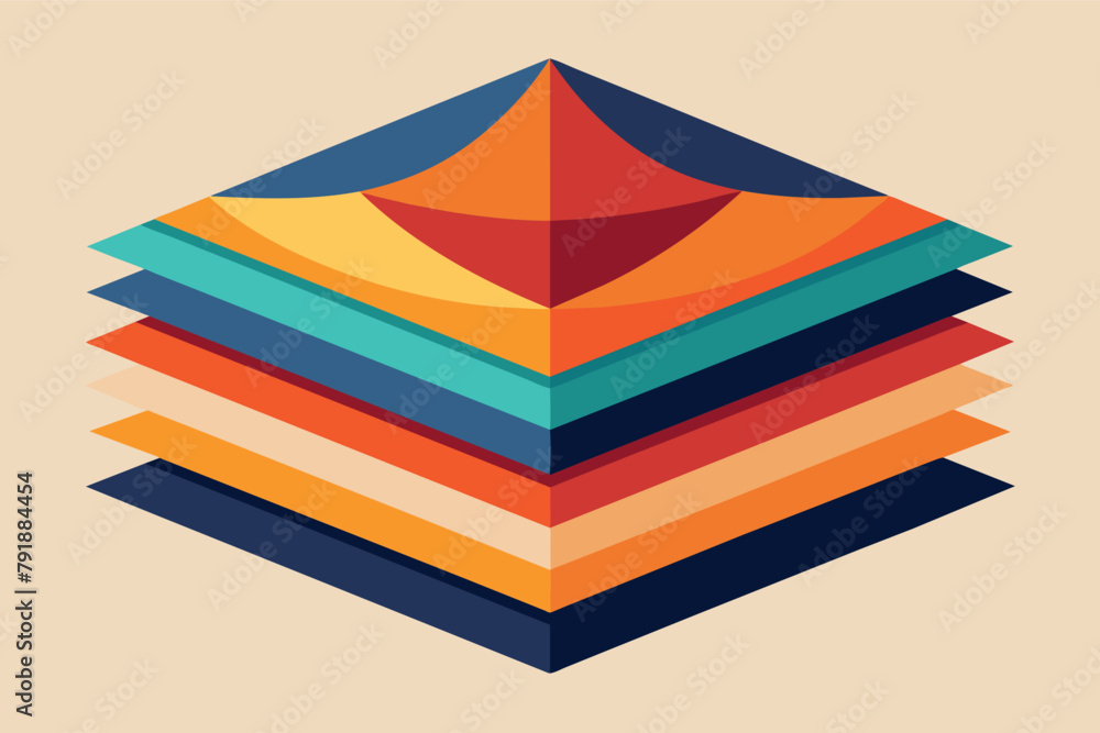 Poster layered abstract shapes in a monochromatic palette