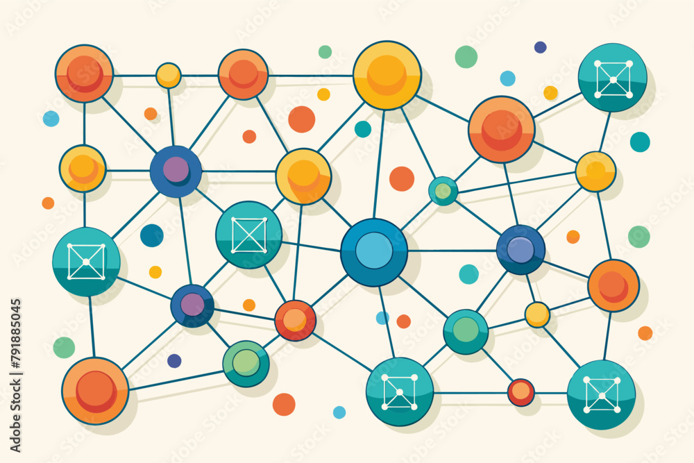 Poster network of interconnected nodes and pathways