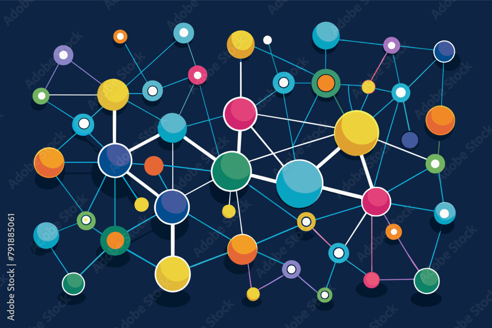 Poster network of interconnected nodes and pathways