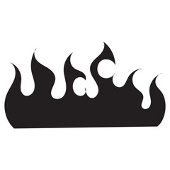 Y2K Fire Silhouette Streetwear Design Element
