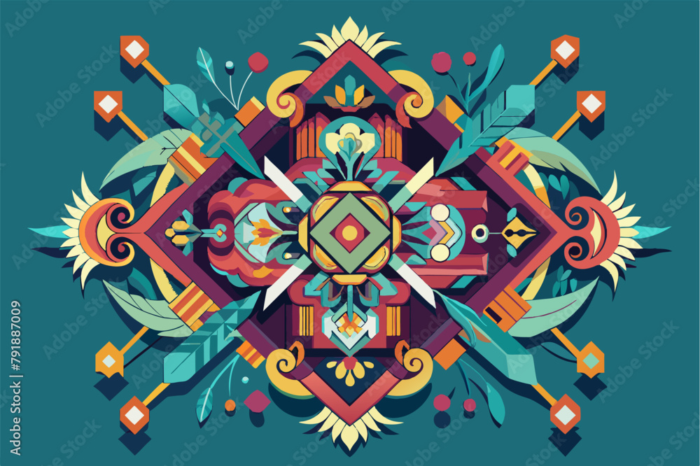 Poster symmetrical arrangement of mirrored elements