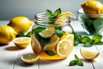 lemon slices marinated in sugar syrup