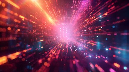 Naklejka premium Illuminated Circuit Board Networks Deep Dive into Advanced Technology