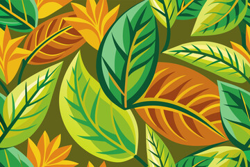 Fototapeta na wymiar Vectorized abstract leaf pattern illustration