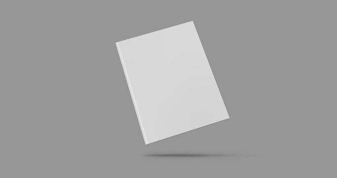 White Vertical Stapled Book. 3D Illustration.