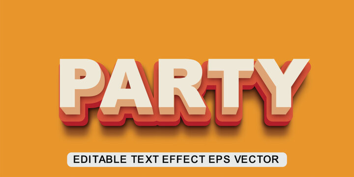 Party 3D Text Effect Editable 3D Style