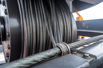 steel cable on an industrial crane сreated with Generative Ai