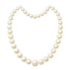 Fototapeta premium Pearl necklace isolated illustration vector