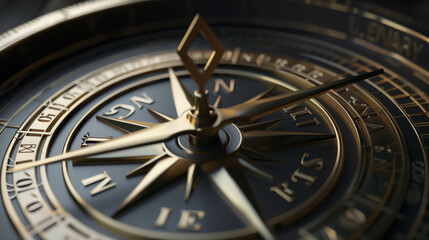 3D rendering of an compass with the word integrity
