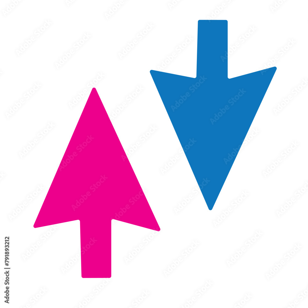 Aufkleber down up arrow icon vector. scroll down up icon sign symbol in trendy flat style. move down up vector