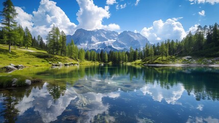 view of lake and mountains