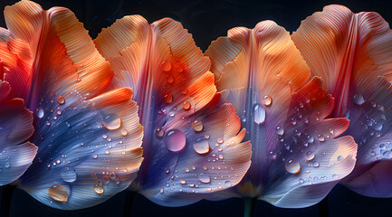 Macro Beauty: Butterfly Wing Detail Amidst Silky Tulip Petals in Oil