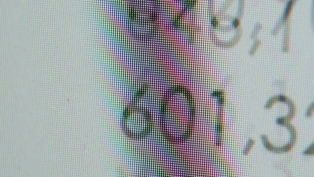 Close-up of financial cash flow data on PC screen.