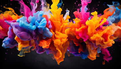 Obraz premium Luminous Paint Swirls in Space