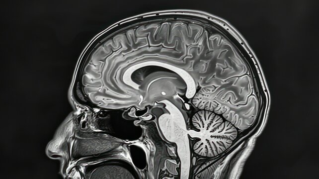 Human brain in a ct scan created with Generative AI