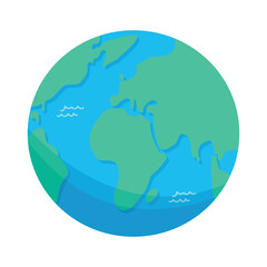 Vector planet Earth icon. Flat planet Earth icon. Vector illustration in flat style for web banner, web and mobile, infographics. Simple vector Earth icon graphic. Isolated on white background